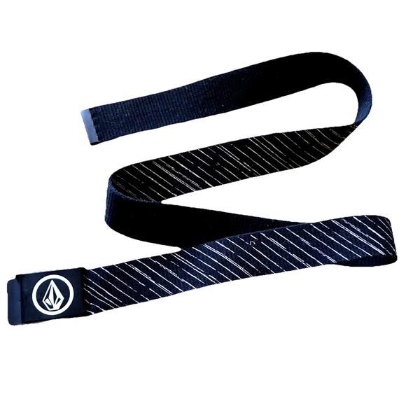 VOLCOM STONE SKATEBOARDS BLACK WEB BELT W BUCKLE BOTTLE OPENER VTG 90S Y2K SKATE - Picture 1 of 11